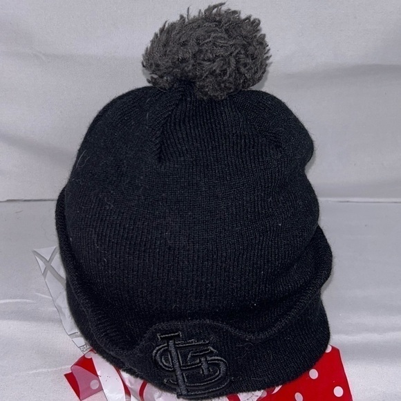 Genuine Merchandise Hat Beanie Saint Louis STL Pull on Puff Ball Top Fold Over - Picture 7 of 8